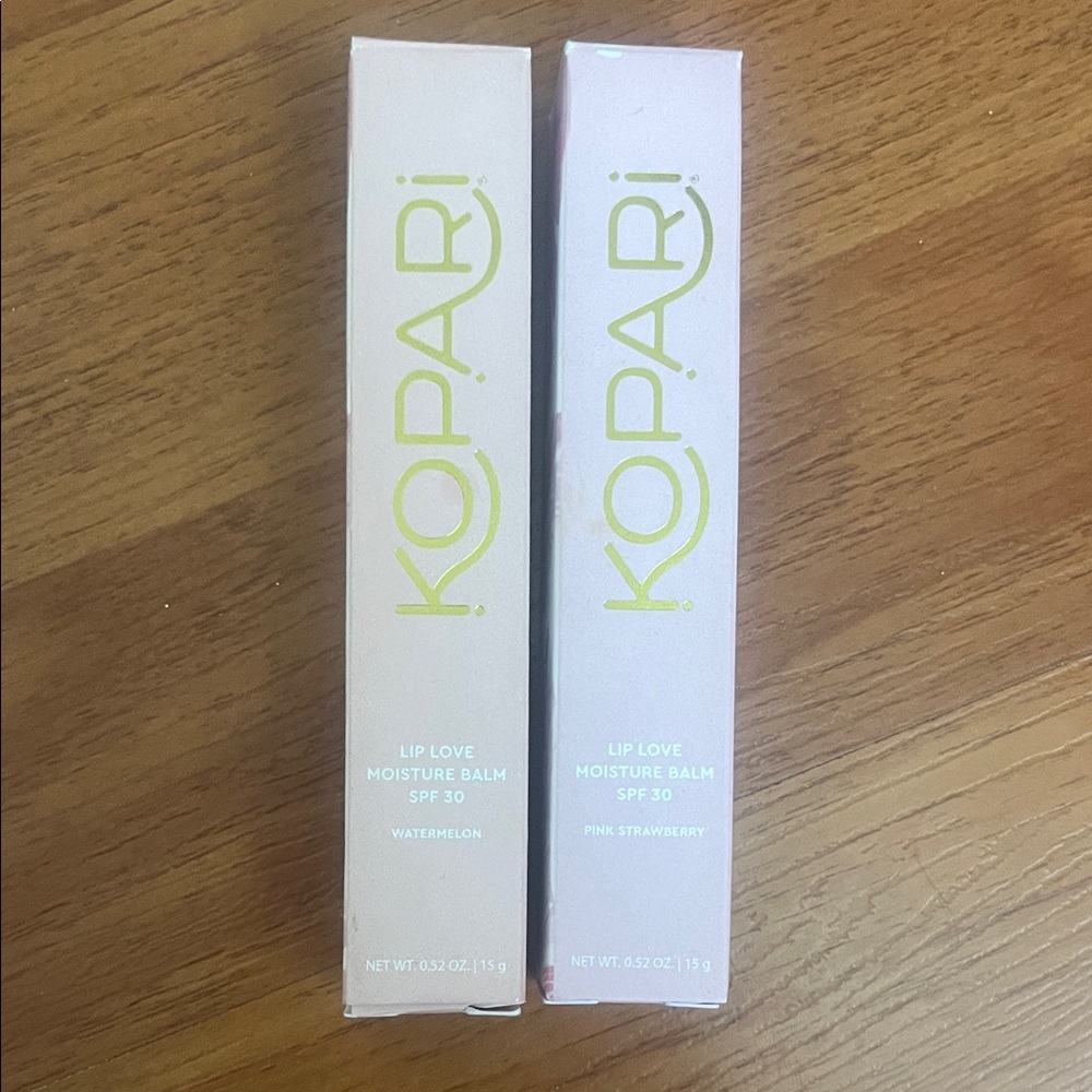 Kopari Lip Love Moisture Balm Set - Watermelon and Pink Strawberry (SPF 30)